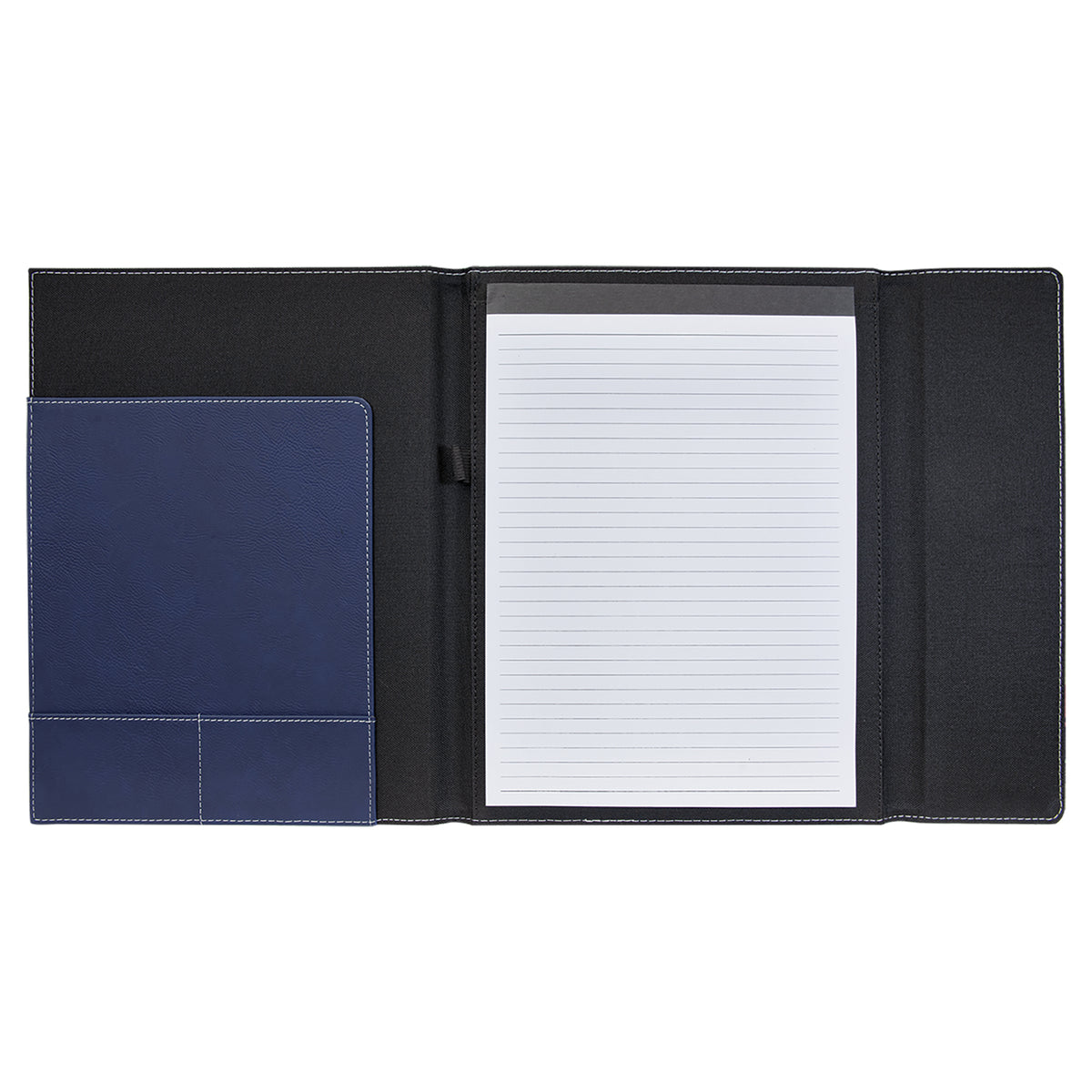 Laserable Leatherette Canvas Portfolio w / Notepad