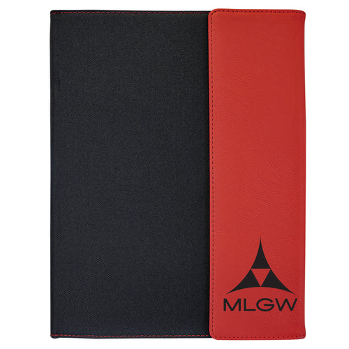 Laserable Leatherette Canvas Portfolio w / Notepad