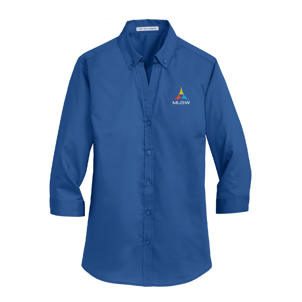 Port Authority Women's 3/4-Sleeve SuperPro Twill Shirt